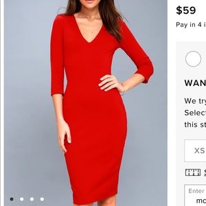 Lulu’s Bodycon Midi Dress Vneck